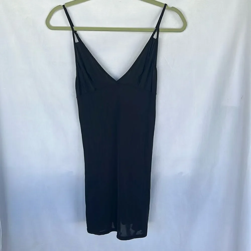 Victoria‘a Secret VS BLACK SLIP DRESS Night Gown Chemise size Small